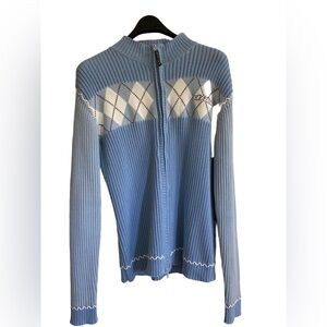 Ski-doo argyle sweater full zipper cardigan